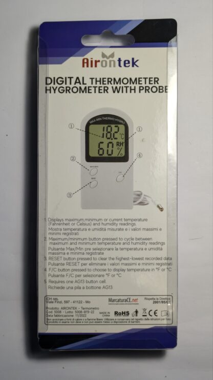 Perfetto termoigrometro con sonda - Umidità: 20% - 99% - Temperatura: 10 °C - 50°C - immagine 3